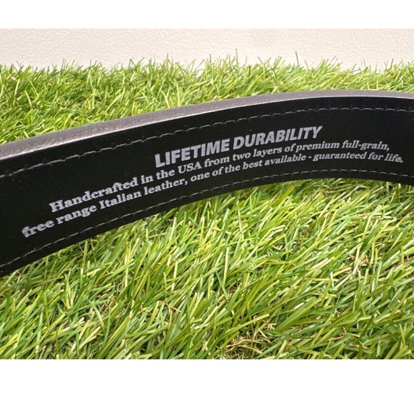 Duluth Trading Co Men Black Full Grain Italian Leather Belt 40 Made in US 85362B - Picture 6 of 8